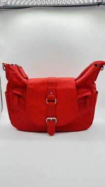 Kelly Moore B-Hobo Camera Bag Shoulder Bag Crossbody Red Orange Leather